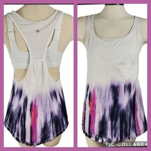 Lululemon water color purple White Built In Bra tank women's size 4